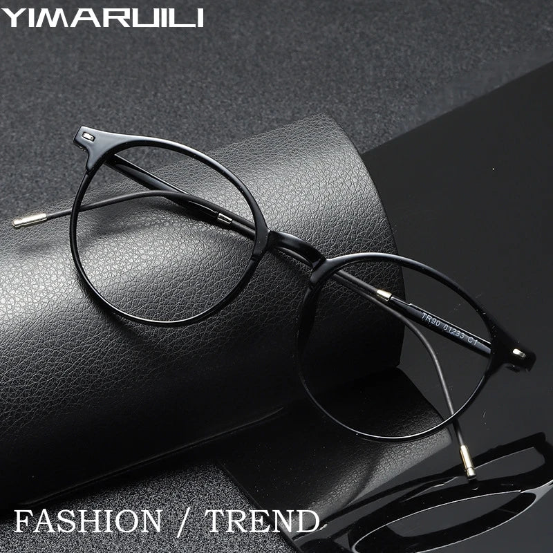 Yimaruili Unisex Full Rim Round Tr 90 Eyeglasses Y8123 Full Rim Yimaruili Eyeglasses   