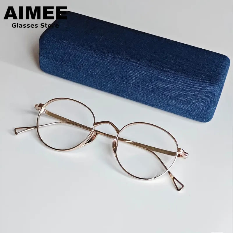 Aimee Unisex Full Rim Oval Titanium Eyeglasses 49113