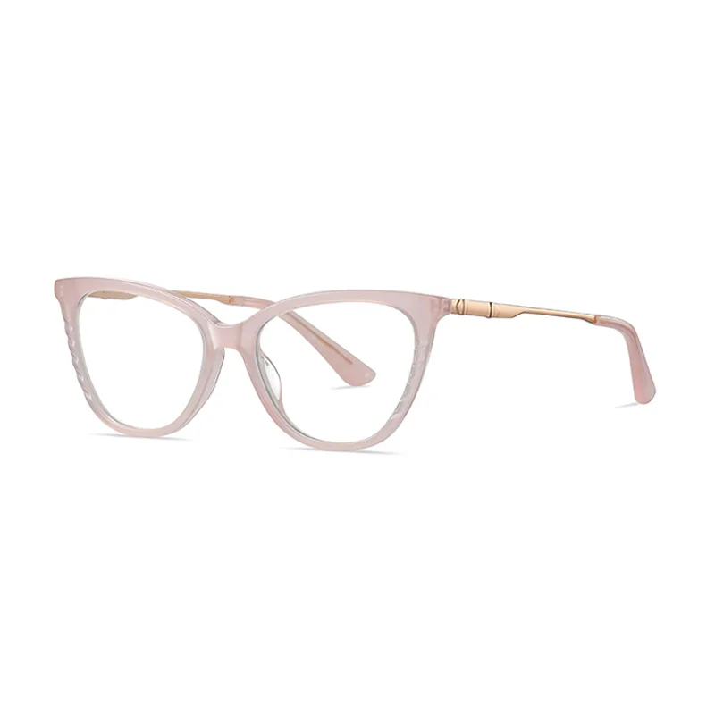 Ralferty Women's Full Rim Square Cat Eye Acetate Alloy Eyeglasses R921 Full Rim Ralferty C623 Pink CHINA 