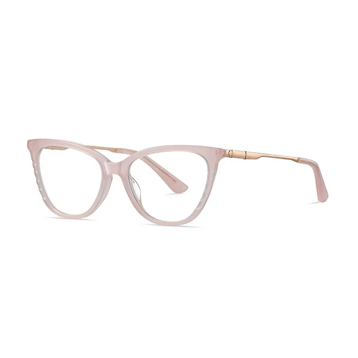 Ralferty Women's Full Rim Square Cat Eye Acetate Alloy Eyeglasses R921 Full Rim Ralferty C623 Pink CHINA 