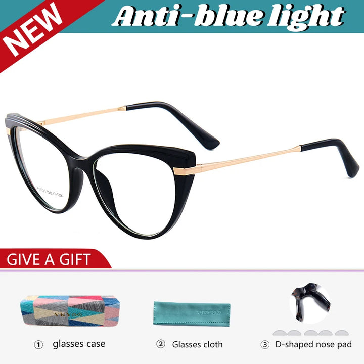 Vicky Women's Full Rim Oval Cat Eye Tr 90 Alloy Reading Glasses 87025