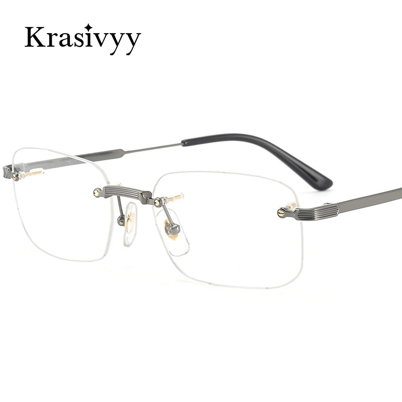 Krasivyy Women's Rimless Square Titanium Eyeglasses 3490 Rimless Krasivyy   