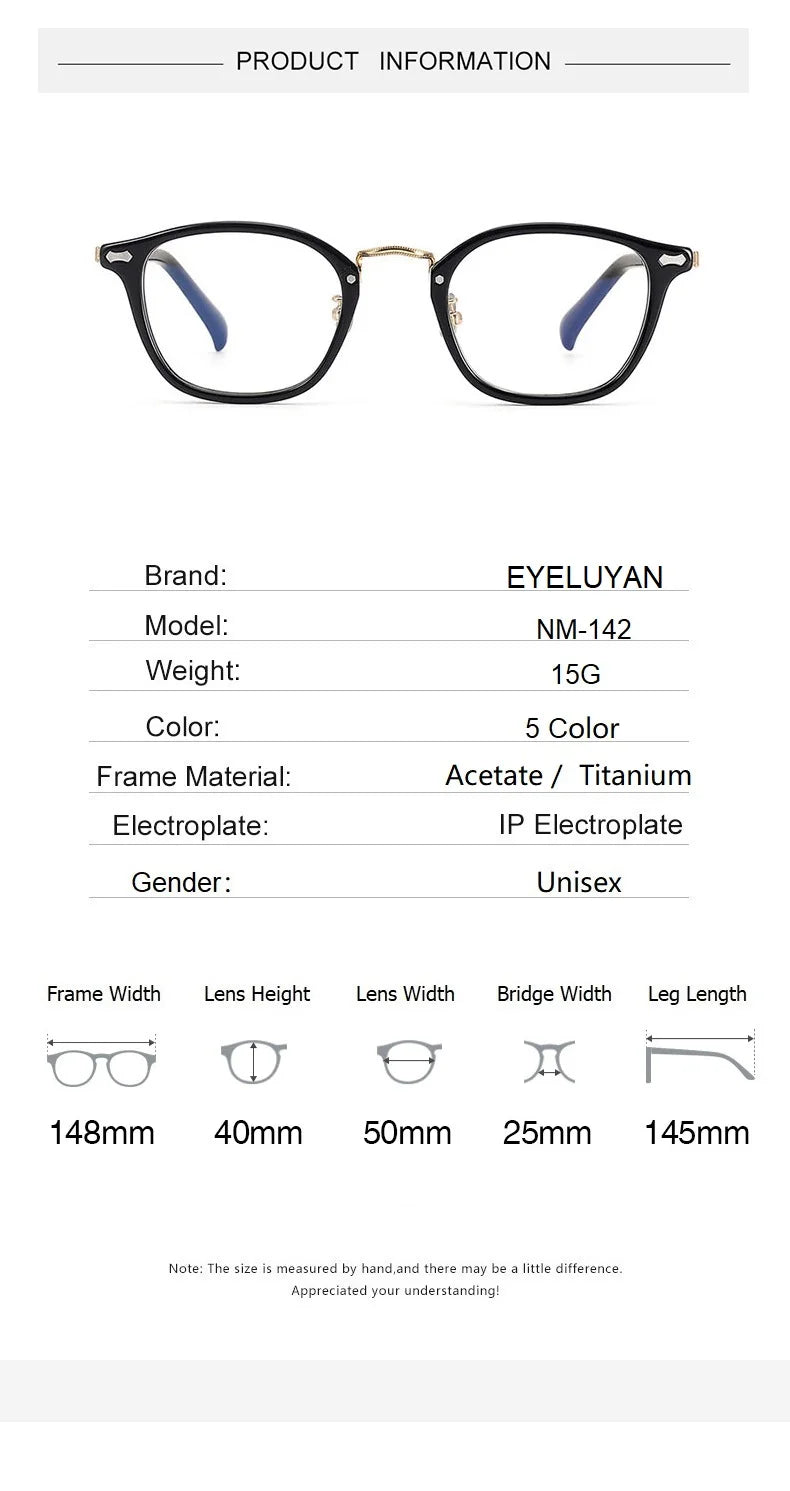 Eleccion Unisex Full Rim Square Titanium Acetate Eyelasses 942142 Full Rim Eleccion