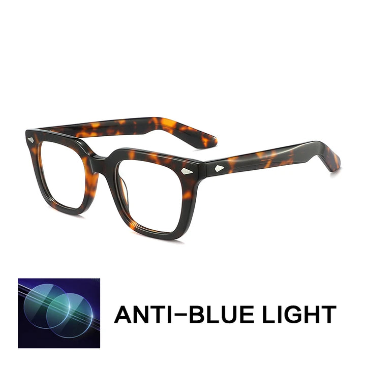 Gatenac Unisex Full Rim Square Brow Line Acetate Reading Glasses G91066