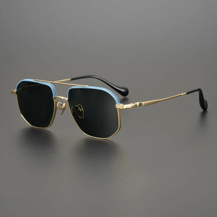 Bobbie Unisex Full Rim Pilot Titanium Polarized Sunglasses 1350Z