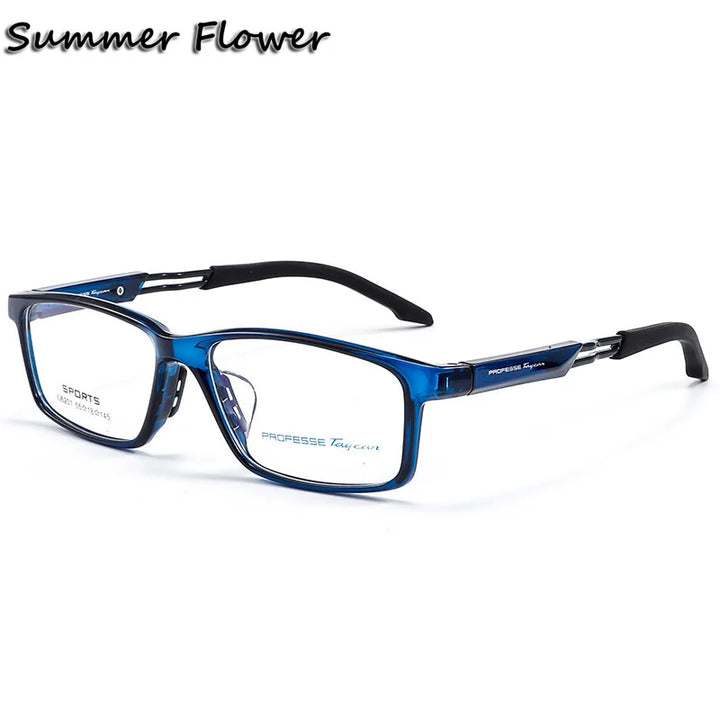 Summer Flower Unisex Full Rim Square Tr 90 Titanium Eyeglasses 62018