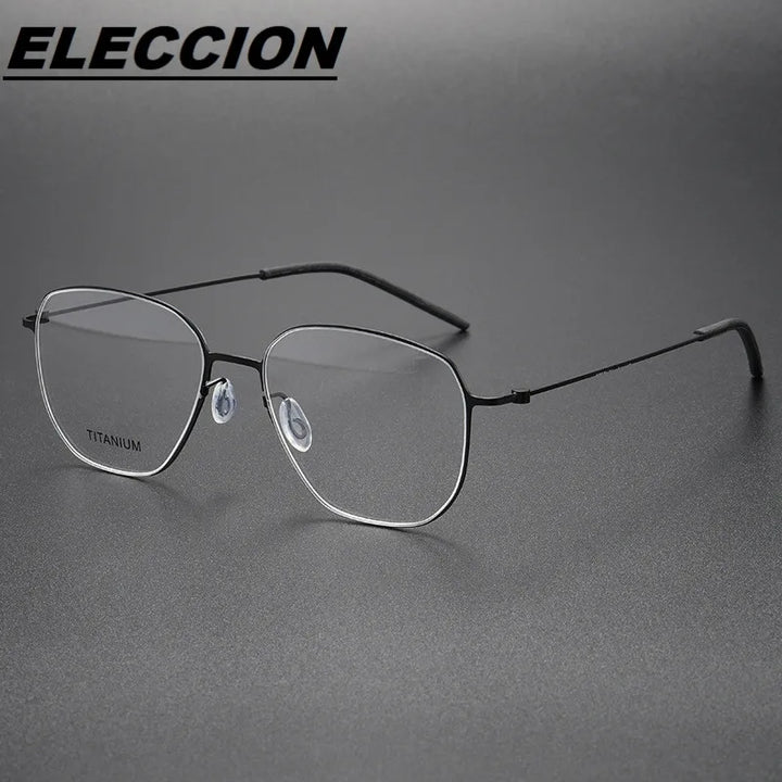 Eleccion Unisex Full Rim Oval Polygon Titanium Eyeglasses 5505