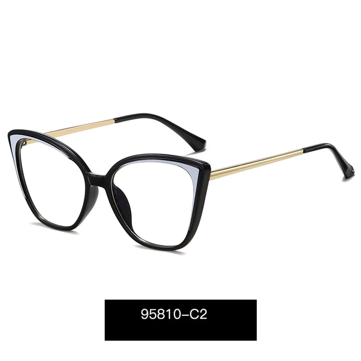 Handoer Women's Full Rim Oval Cat Eye Tr 90 Alloy Eyeglasses 95810