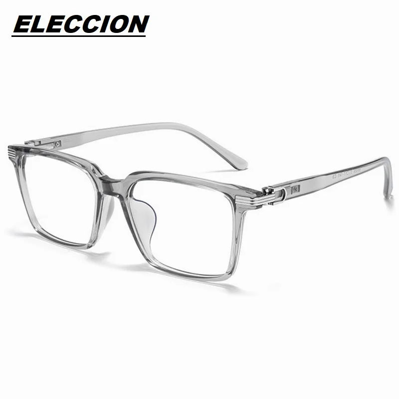 Eleccion Unisex Full Rim Square Tr 90 Titanium Eyeglasses 46688 Full Rim Eleccion Gray CHINA