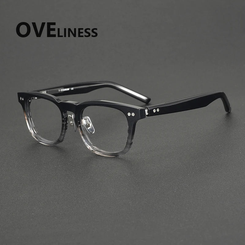 Oveliness Unisex Full Rim Square Brow Line Acetate Eyeglasses 322161
