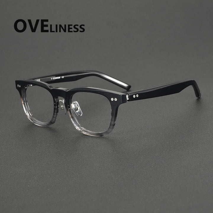 Oveliness Unisex Full Rim Square Brow Line Acetate Eyeglasses 322161
