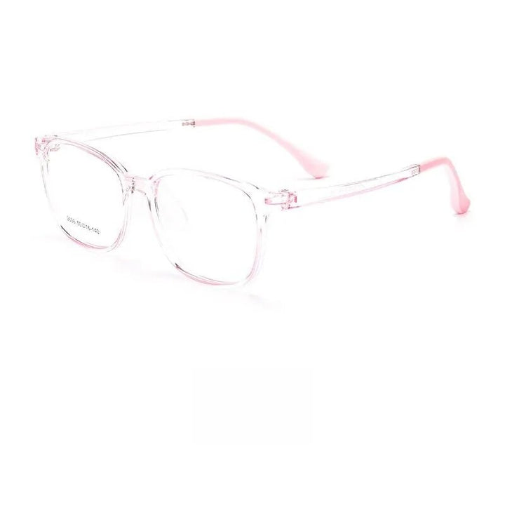 Yimaruili Unisex Youth Full Rim Square Tr 90 Eyeglasses 2606et Full Rim Yimaruili Eyeglasses Transparent Pink  