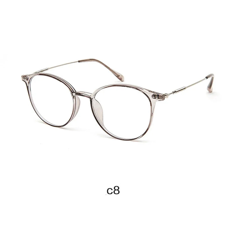 Handoer Unisex Full Rim Round Oval Alloy Acetate Eyeglasses 13819