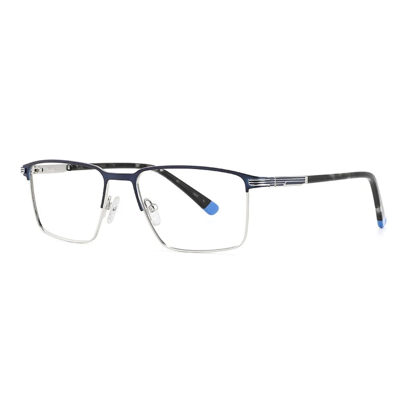 Gatenac Unisex Full Rim Square Alloy Eyeglasses Gxyj1502 Full Rim Gatenac Blue  