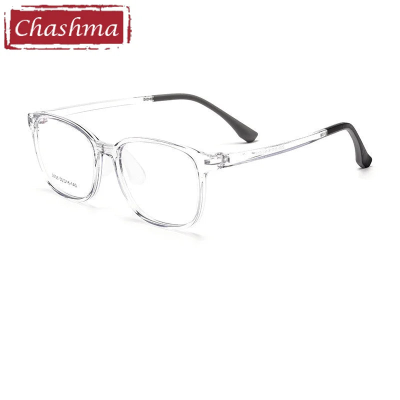 Chashma Ottica Unisex Youth Full Rim Square Tr 90 Titanium Eyeglasses 2606 Full Rim Chashma Ottica Transparent Gray  