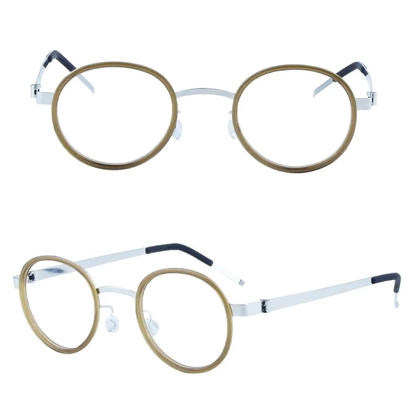 Bobbie Women's Full Rim Round Titanium Acetate Eyeglasses 621011