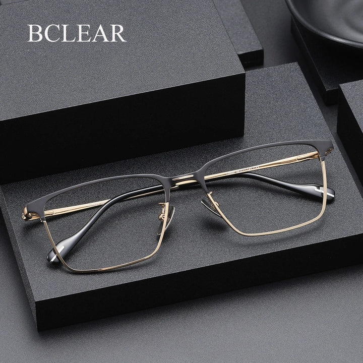 Bclear Unisex Full Rim Square Titanium Eyeglasses SM-70800