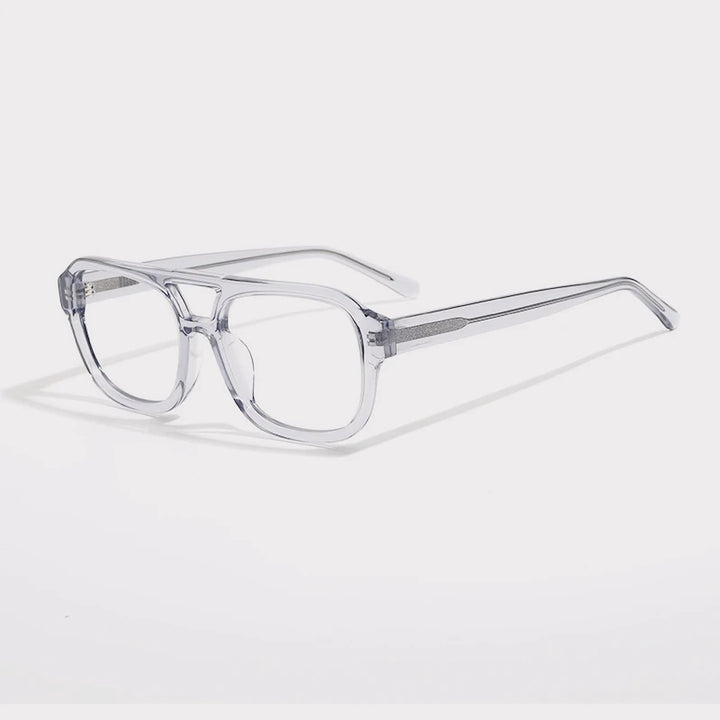 Gatenac Unisex Full Rim Square Double Bridge Acetate Eyeglasses Gx1515 Full Rim Gatenac Transparent  