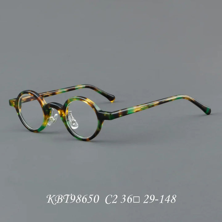 Nobler Unisex Full Rim Small Round Acetate Eyeglasses 98650 Full Rim Nobler   