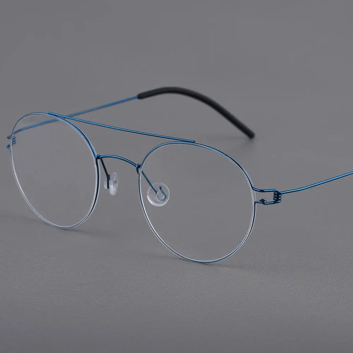 Bobbie 205044 Women’s Full Rim Double Bridge Round Titanium Frames FuzWeb