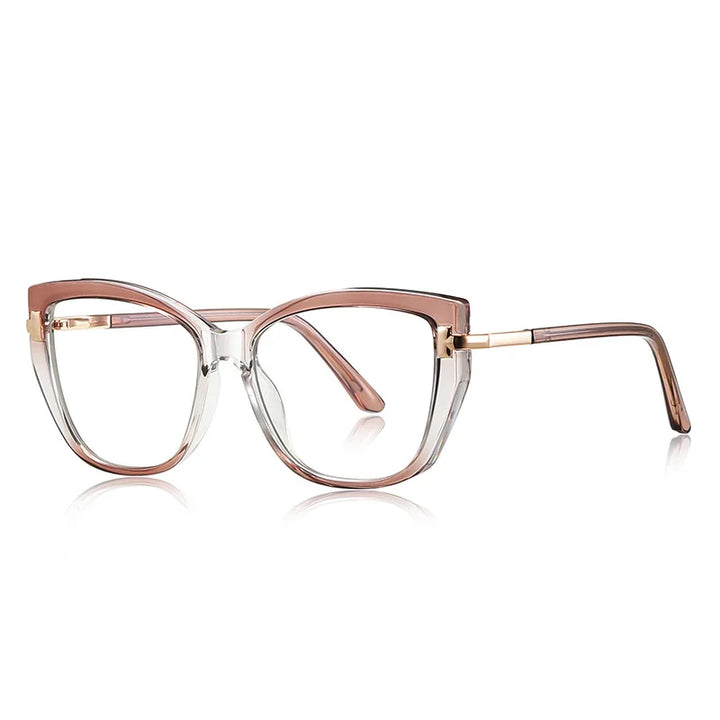 CCspace Women's Full Rim Square Cat Eye Tr 90 Titanium Reading Glasses 310882