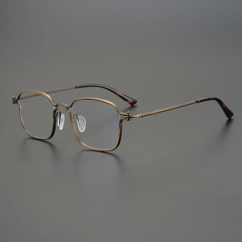 Aimee Unisex Full Rim Square Titanium Acetate Eyeglasses 195898 Full Rim Aimee Bronze  