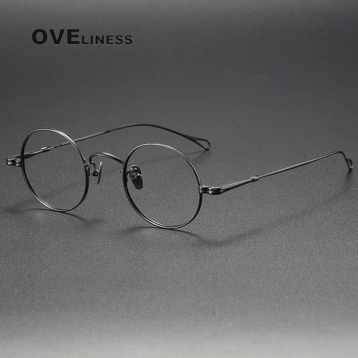Oveliness Women's Full Rim Small Width Round Titanium Eyeglasses 369055