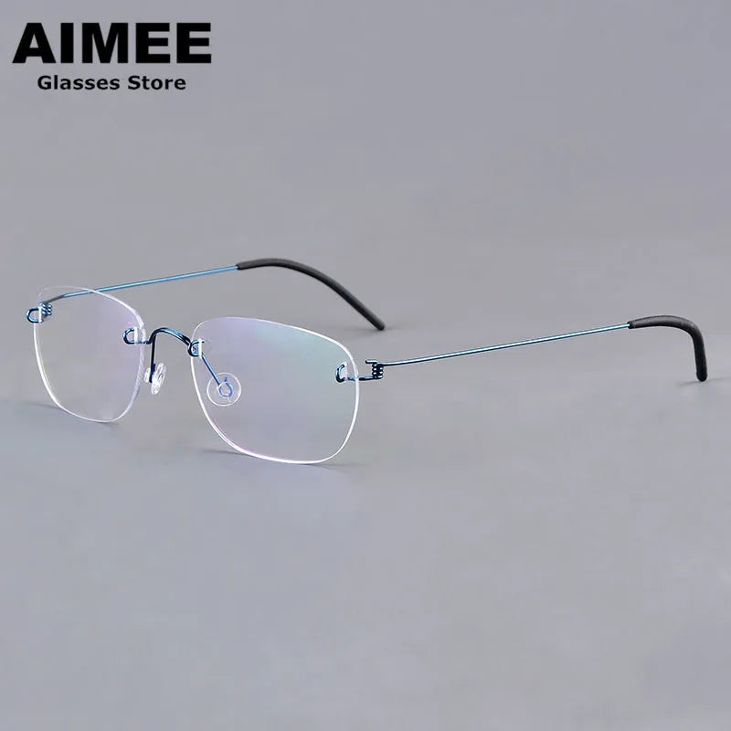 Aimee Women's Rimless Square Titanium Eyeglasses 29740