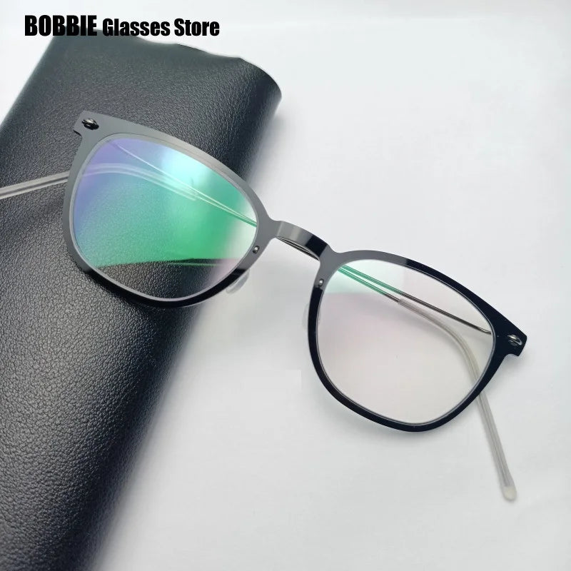 Bobbie Unisex Full Rim Square Acetate Titanium Eyeglasses 596609