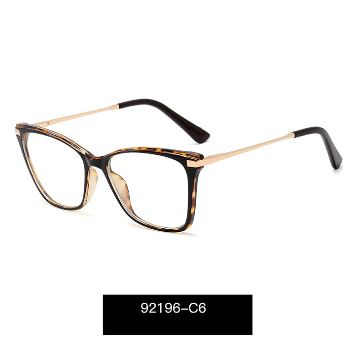 Handoer Women's Full Rim Square Cat Eye Tr 90 Alloy Eyeglasses 92196