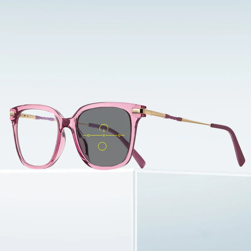 Progressive Transitions Eyeglasses Online with Large Fit, Horn, Full-Rim Acetate Design — Unique in Red & Pink/Burgundy & Black/Black & Panther by
