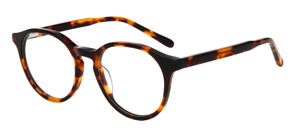 Esnbie Unisex Full Rim Round Acetate Eyeglasses 602-SA221