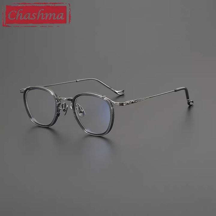 Chashma Unisex Full Rim Square Round Acetate Titanium Eyeglasses 778416.
