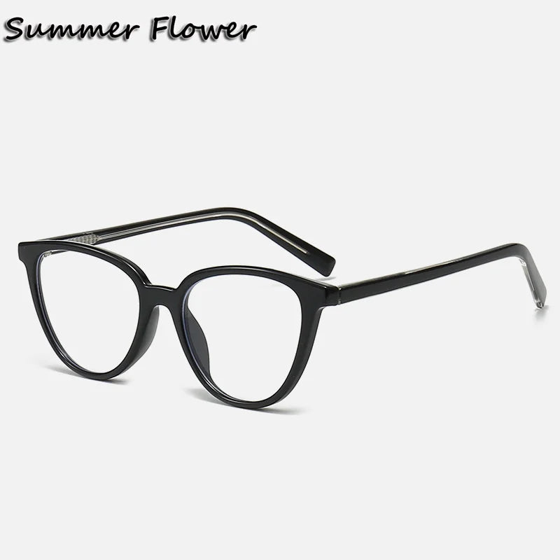 Summer Flower Women's Full Rim Cat Eye Tr 90 Titanium Eyeglasses 35009