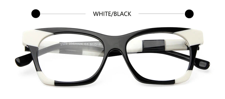 Esnbie Women's Full Rim Square Cat Eye Acetate Eyeglasses 23024