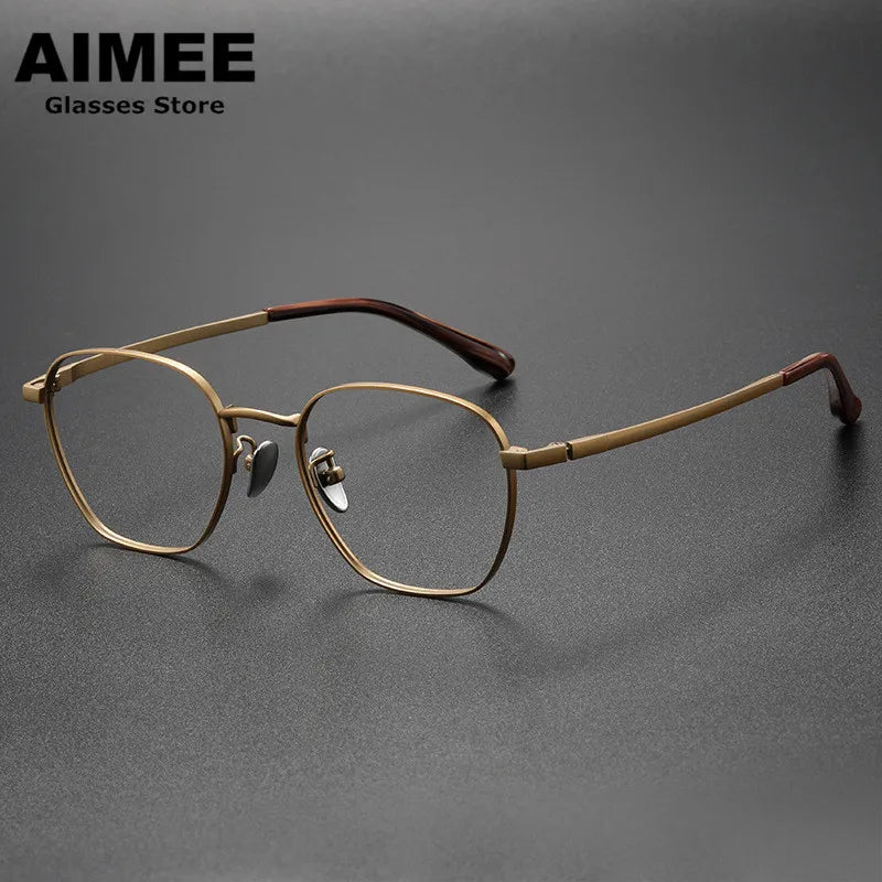 Aimee Unisex Full Rim Small Square Titanium Eyeglasses 6014 Full Rim Aimee   