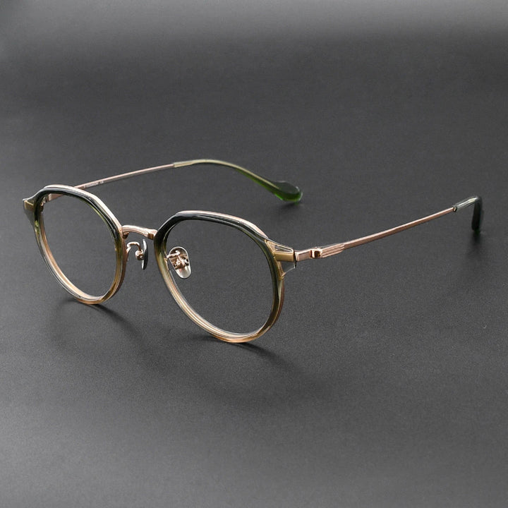 Black Mask Unisex Full Rim Round Titanium Eyeglasses BM-G636