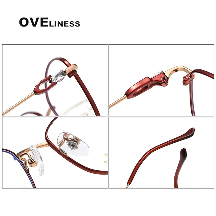 Oveliness Women's Full Rim Oval Square Titanium Eyeglasses 196004 Full Rim Oveliness   