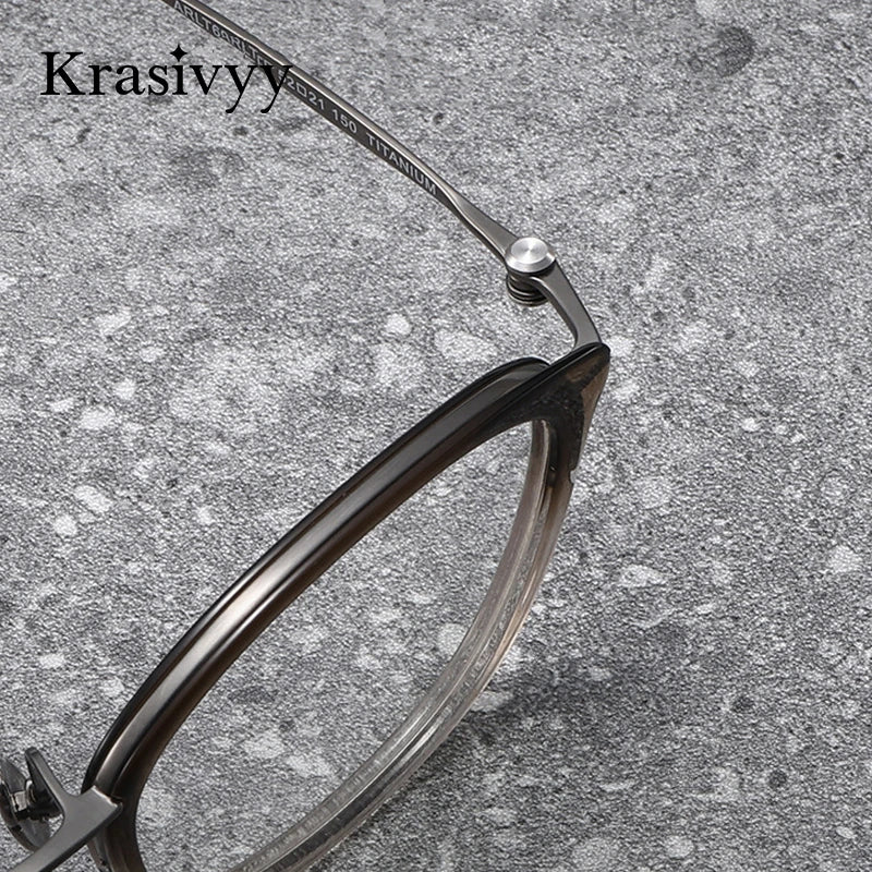 Krasivyy Unisex Full Rim Oval Titanium Prescription Eyeglasses ARLT6906 - view 4