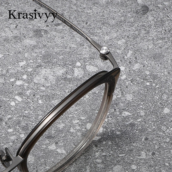 Krasivyy Unisex Full Rim Oval Titanium Prescription Eyeglasses ARLT6906 - view 4