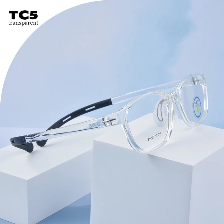 Secg Unisex Children's Full Rim Square Tr 90 Silicone Eyeglasses 19162 Full Rim Secg TC5  