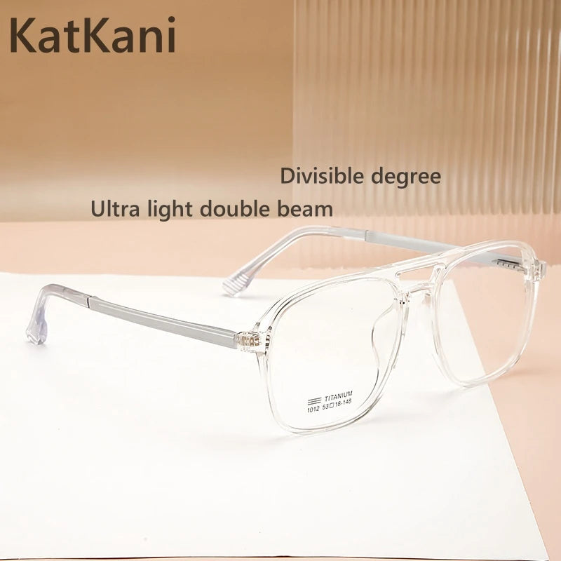 KatKani Mens Full Rim Double Bridge Polygon Acetate Eyeglasses 1012 Full Rim KatKani Eyeglasses   