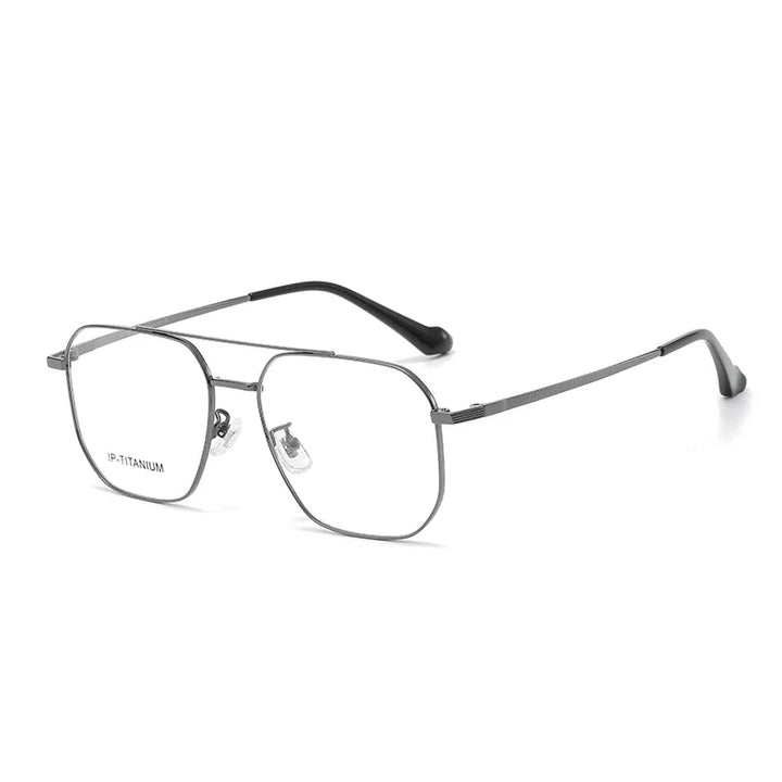 Yimaruili Unisex Full Rim Square Double Bridge Alloy Eyeglasses 98434