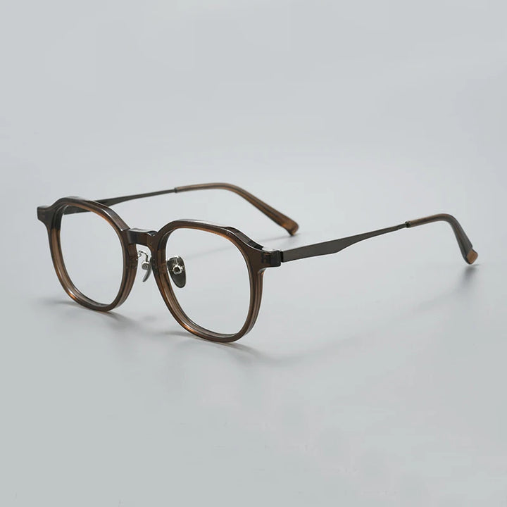 Black Mask Unisex Full Rim Square Titanium Acetate Eyeglasses 396574