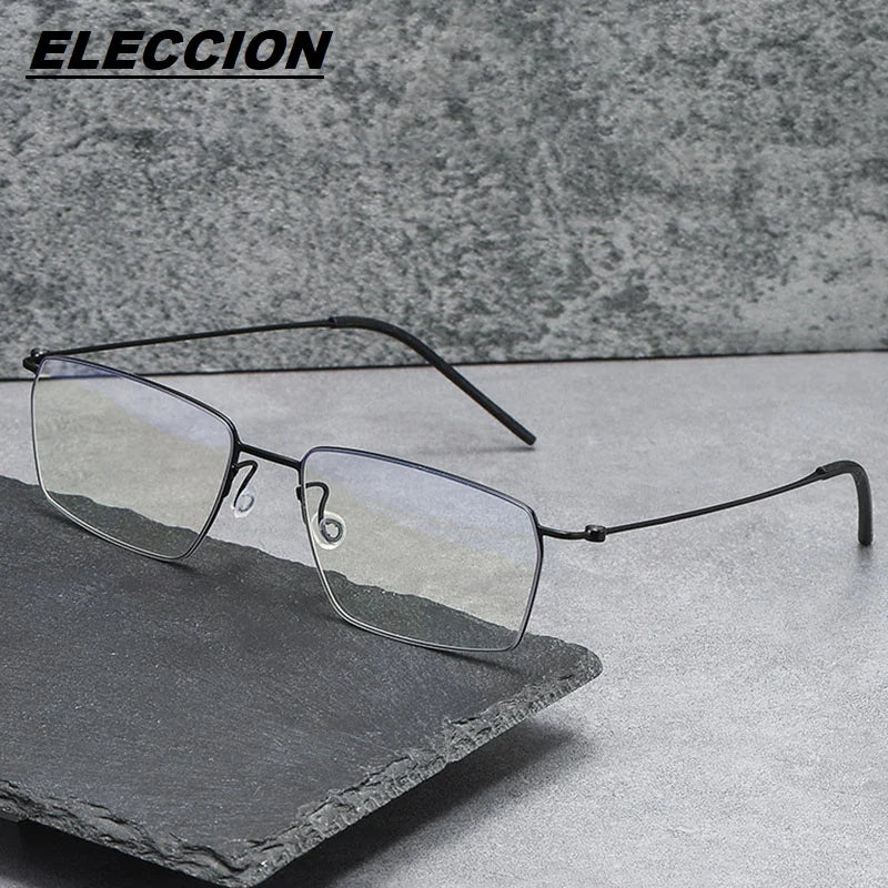 Eleccion Unisex Full Rim Square Screwless Titanium Eyeglasses 5509