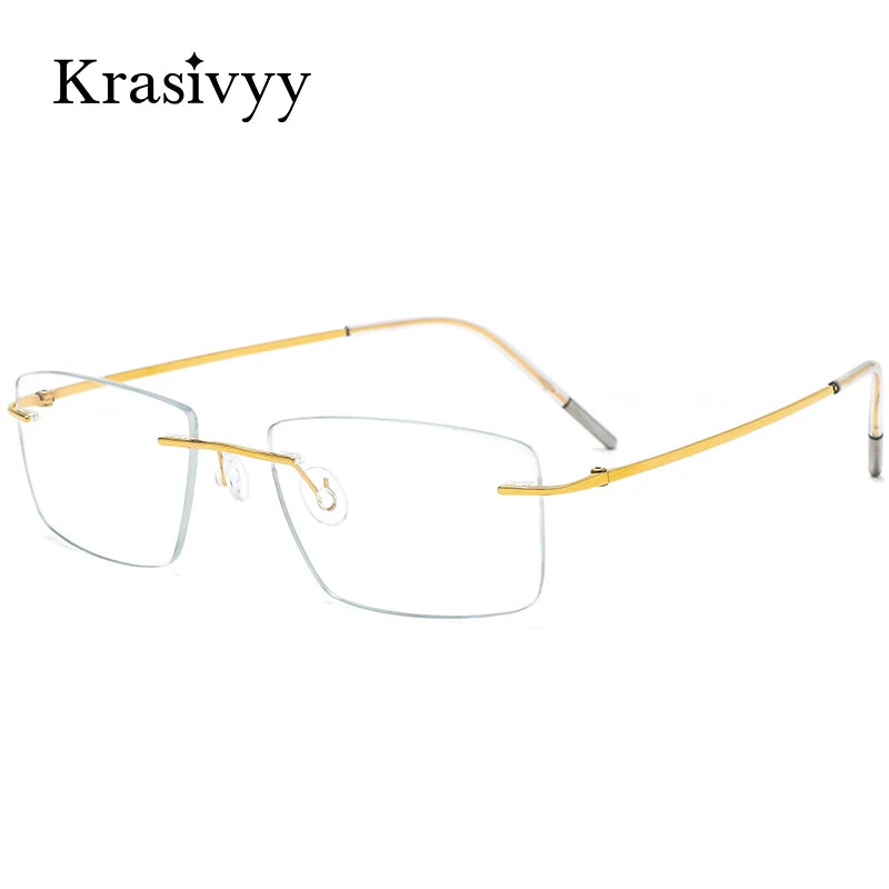 Krasivyy Unisex Rimless Square Screwless Titanium Eyeglassess 24105 Rimless Krasivyy