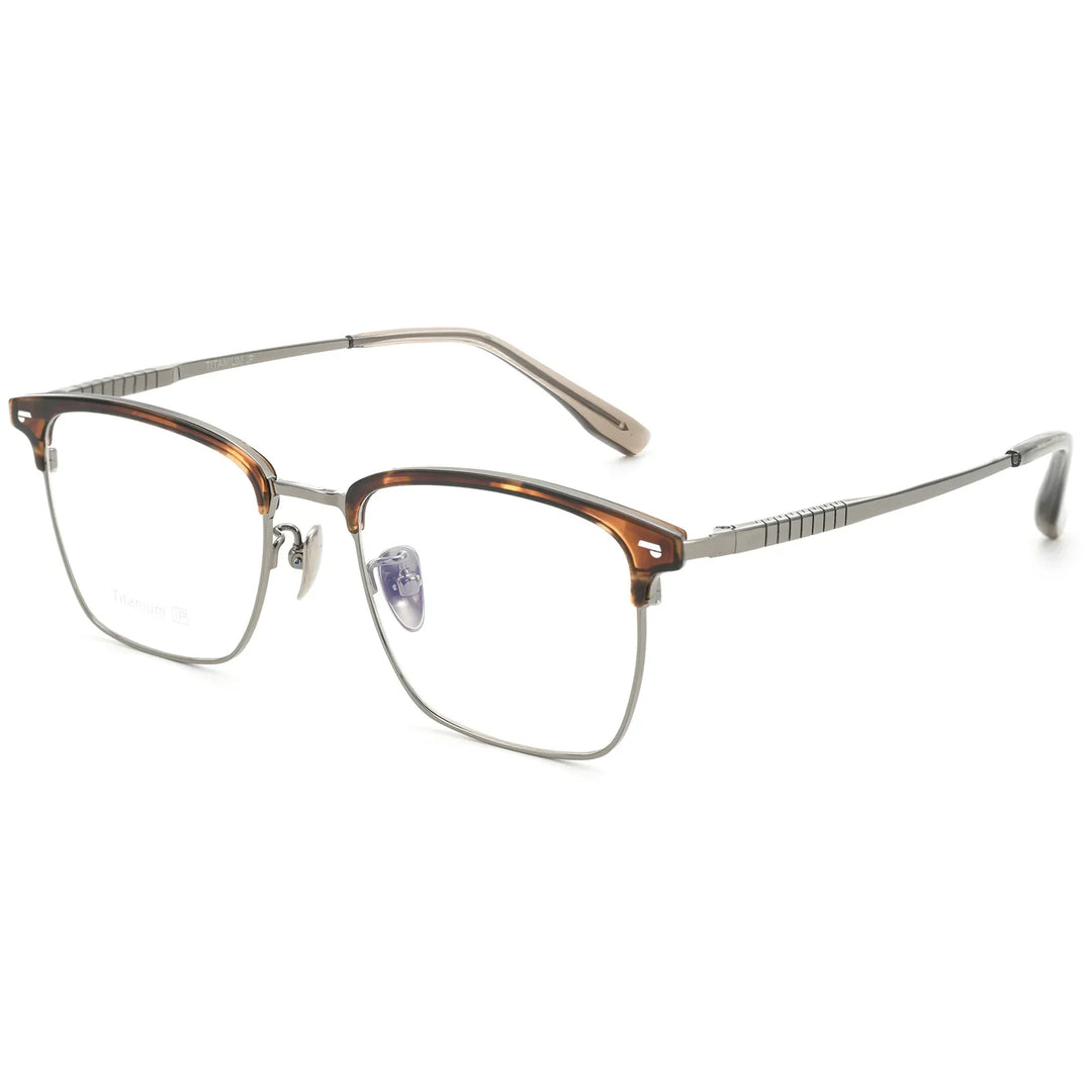 Bclear Unisex Semi Rim Browline Titanium Eyeglasses BSF-18206T