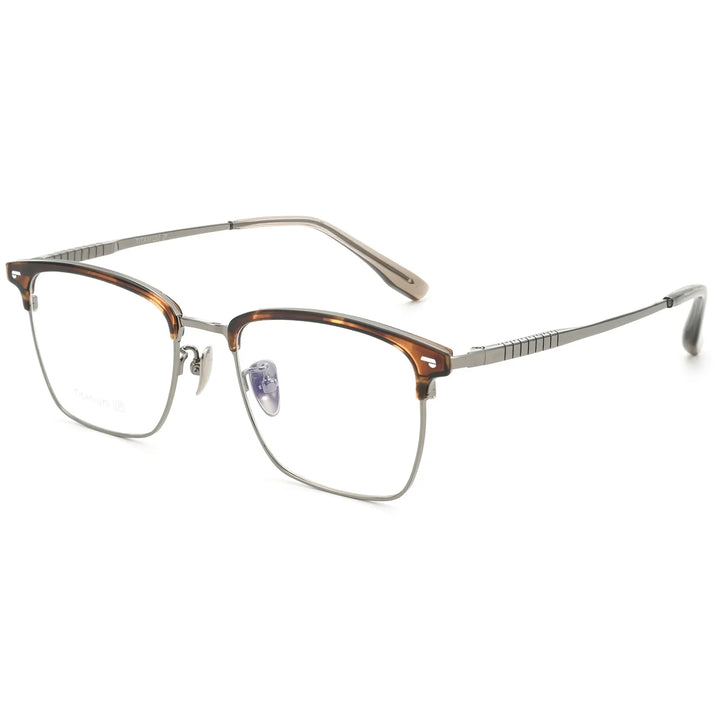 Bclear Unisex Semi Rim Browline Titanium Eyeglasses BSF-18206T