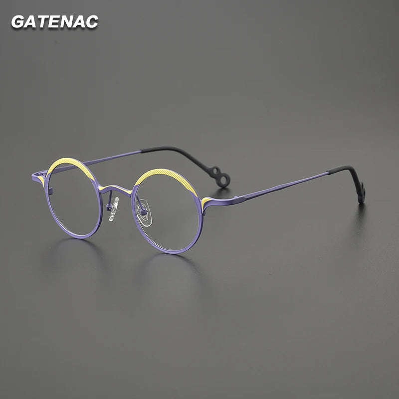 Gatenac Women's Full Rim Round Titanium Eyeglasses G85869