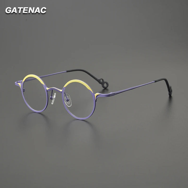 Gatenac Women's Full Rim Round Titanium Eyeglasses G85869
